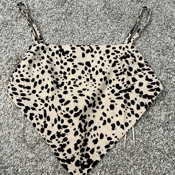 Windsor Tops - Windsor Spotted Cream and Black Bandana Top